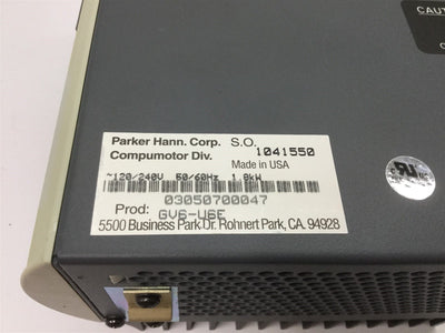 Used Parker GV6-U6E Gemini Servo Drive, Feedback: Encoder, Input: 120/240VAC 1.8kW