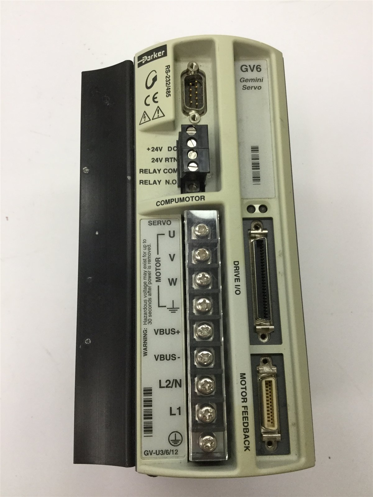 Used Parker GV6-U6E Gemini Servo Drive, Feedback: Encoder, Input: 120/240VAC 1.8kW