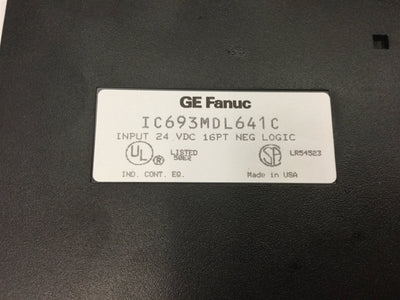 Used GE Fanuc IC693MDL641C Input Module, 16-Point, Voltage: 24VDC, Neg Logic