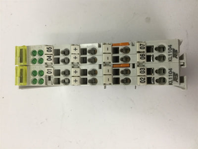 Used Lot of 2 TRS KL1104 4-Channel Digital Input Terminals, 4-Inputs, Voltage: 24VDC