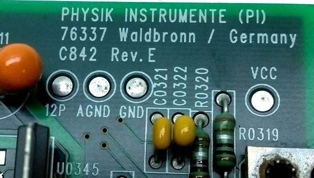 Used Physik Instrumente C842 Rev. E Servo Motor Controller Card 4 Channel 4x 15-Pin