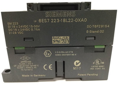 Used Siemens 6ES7 223-1BL22-0XA0 EM223 Simatic Digital Input/Output I/O Module, 24VDC