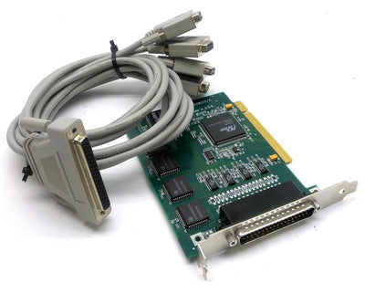 Used MC PCI-COM232/4 Serial Communication Card PCI, 4x RS-232 9-Pin D-Sub w/ Cable