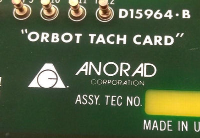 Used Anorad D15964-B Orbot Tach Card, 22 Finger Connector