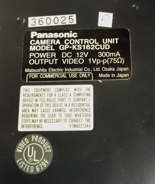 Used Panasonic GP-KS162CUD Camera Control Unit, 2x BNC, S-Video, 16-Pin Round, 12VDC