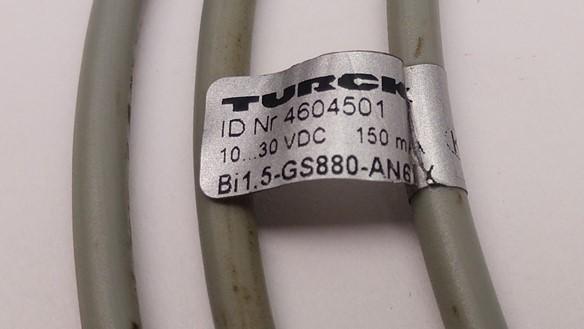 Used Turck BI 1.5-GS880-AN6X Proximity Sensor, Flush Mount, 10-30 VDC, Range: 1.5mm