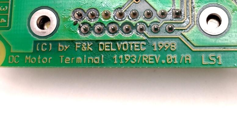 Used F&K Delvotec 1193 Rev.01/A DC Motor Terminal, 15-Pin D-Sub, 10-Pin Header