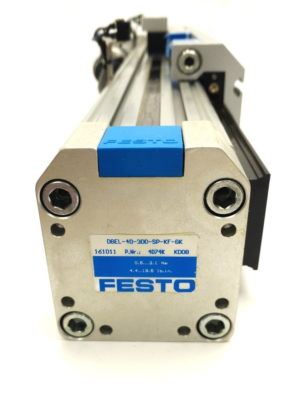 Used Festo DGEL-40-300-SP-KF-GK Linear Actuator, 300mm Travel, 2x Carriages w/ Motor