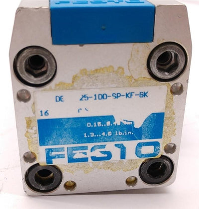 Used Festo DE 25-100-SP-KF-GK Ballscrew Positioner, 100mm Stroke, Shaft: 6mm