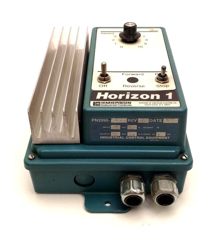 Used Emerson 2990-8005 Horizon 1 AC Motor Drive, 1HP, Out: 230VAC 3.6A 3PH In: 230VAC