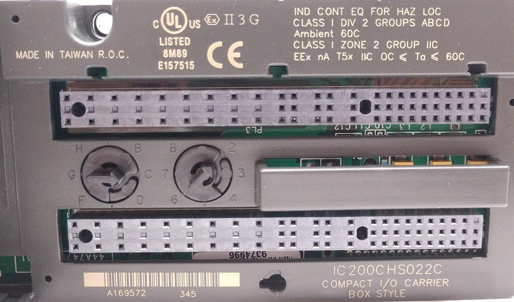 Used GE Fanuc IC200MDL741B Positive Logic Output Module, With IC200CHS022C Carrier