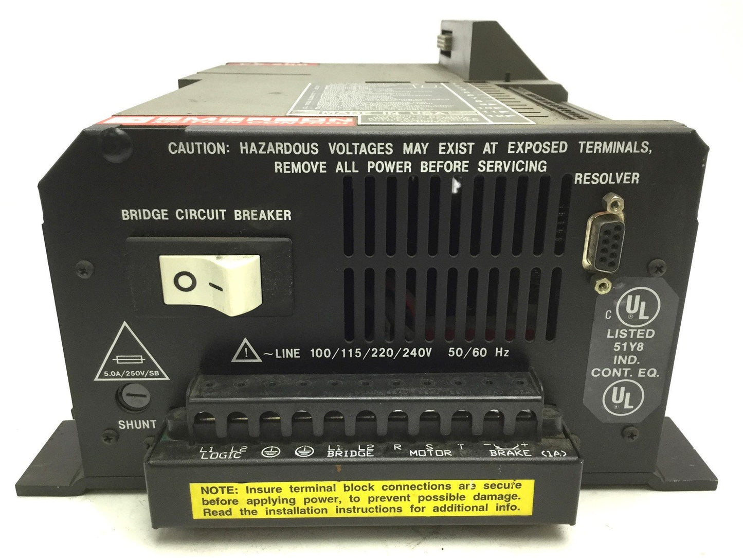 Used Emerson FX-208 Positioning Servo Drive, Input: 240VAC 60Hz, Output: 240V 16KHz