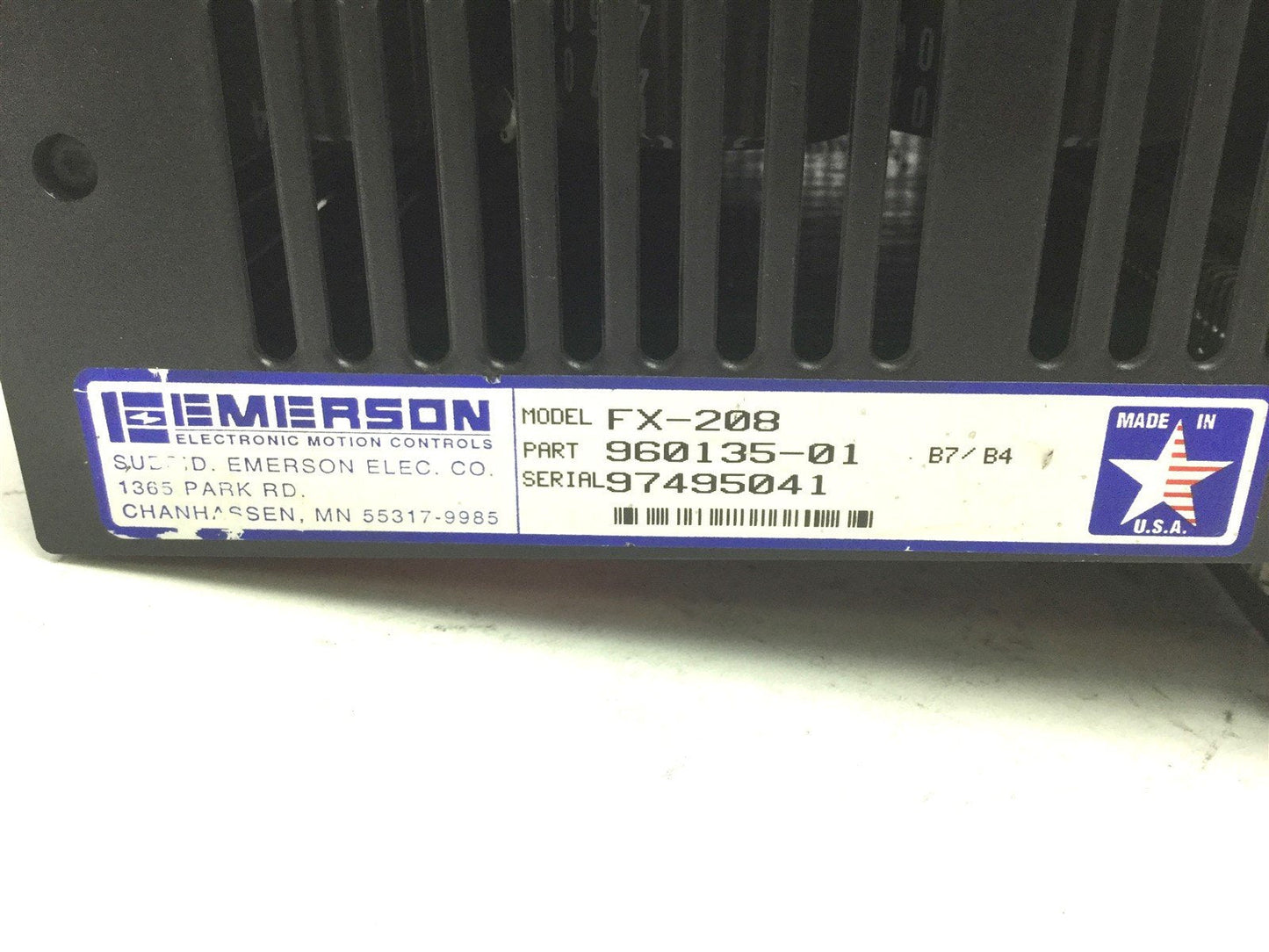 Used Emerson FX-208 Positioning Servo Drive, Input: 240VAC 60Hz, Output: 240V 16KHz