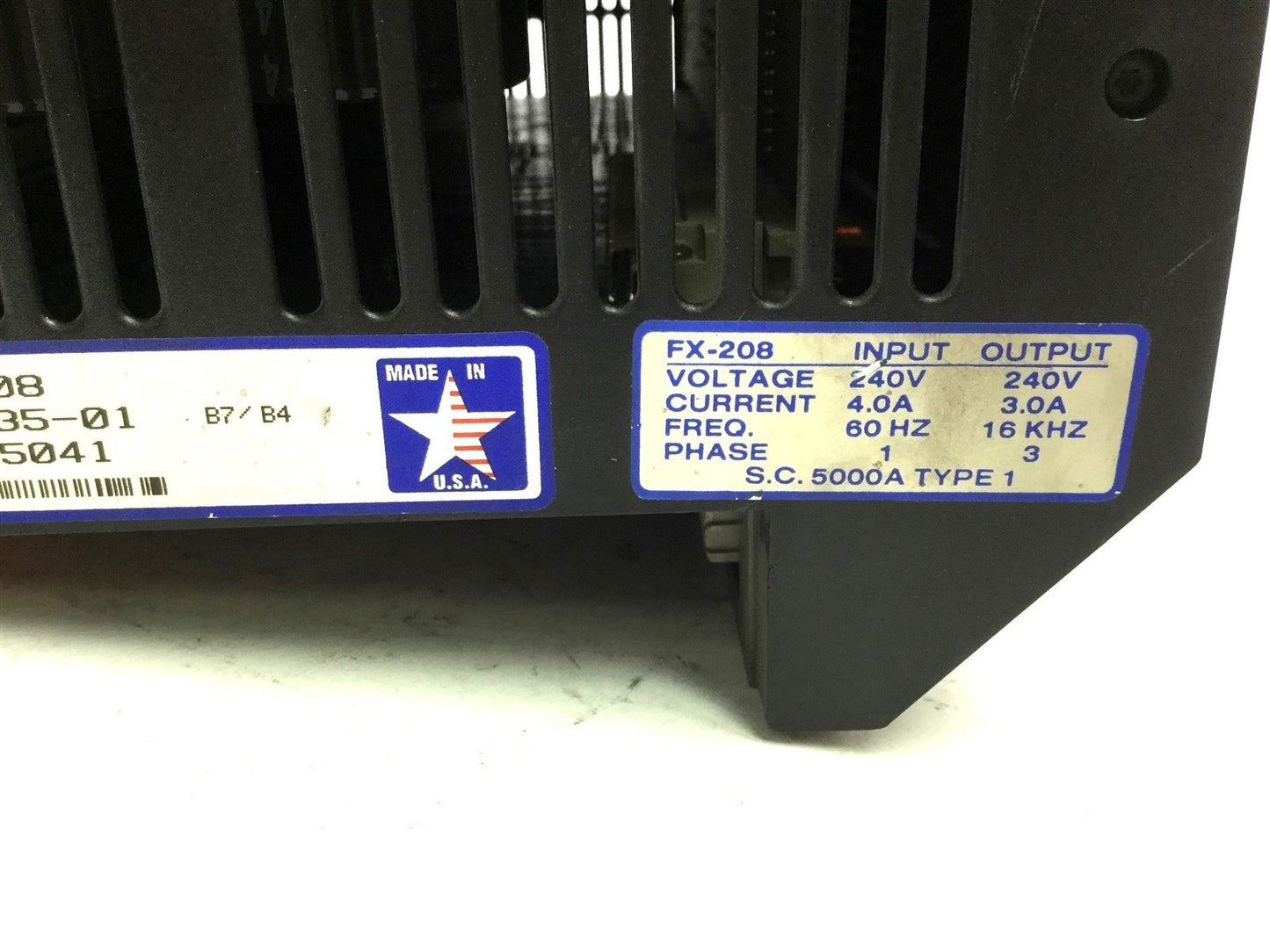 Used Emerson FX-208 Positioning Servo Drive, Input: 240VAC 60Hz, Output: 240V 16KHz