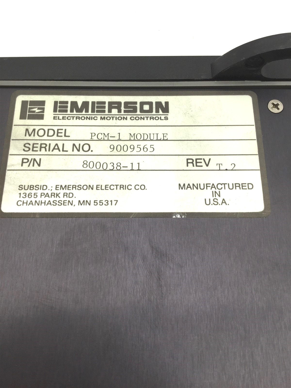 Used Emerson PCM-1 Positioning Drive Motion Program Controller Rev T.2