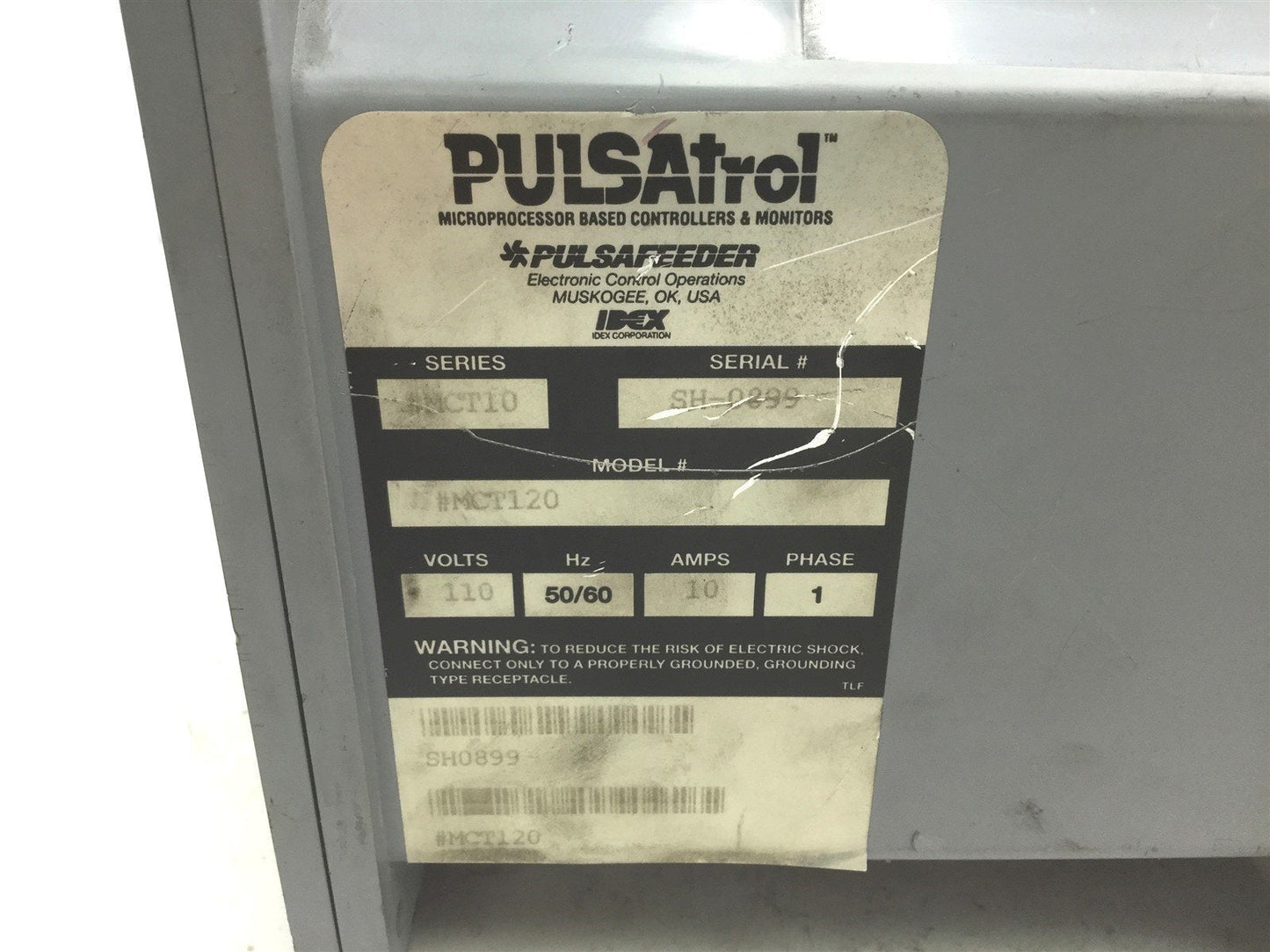 Used PULSAtrol Series 100 MCT120 Water Treatment Controller For PH, 110VAC 10A