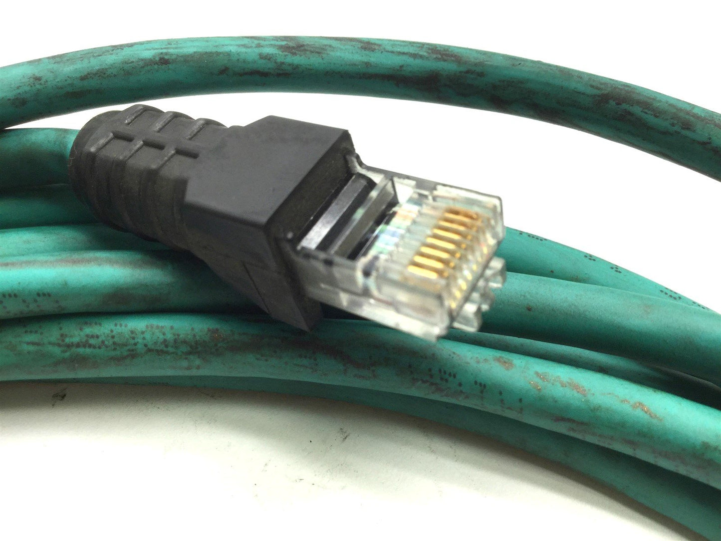 Used Turck RJ45 RJ45 840-4M Industrial Ethernet Cable, Cat-5e, Length: 4m, IP20