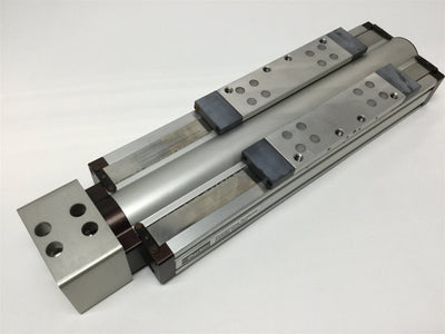 Used Parker 404100XRMSD3H3L2 Linear Actuator Positioner Stage Table, 100mm Travel