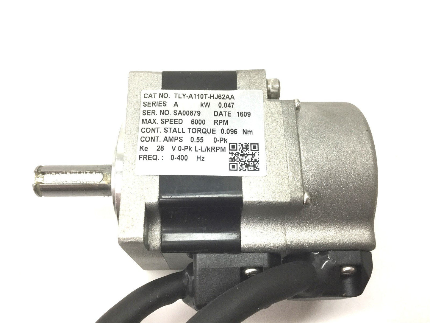 Used Allen Bradley TLY-A110T-HJ62AA Kinetix Servo Motor, 230VAC, NEMA 17, 6000RPM