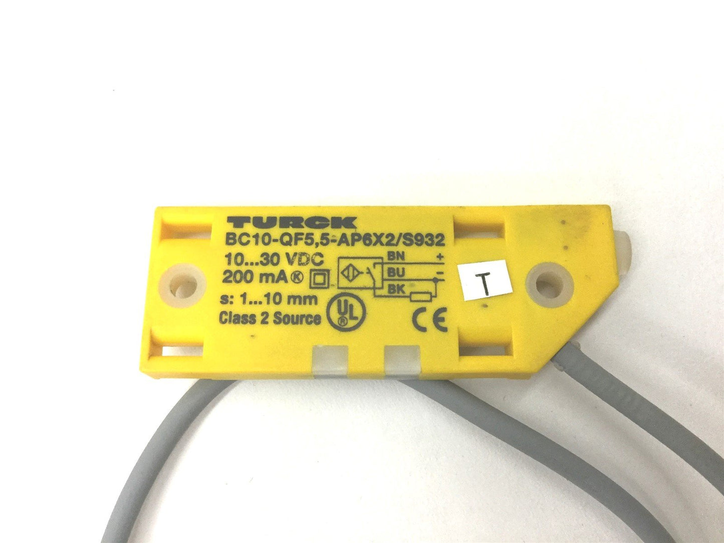 Used Turck BC10-QF5,5-AP6X2 Capacitive Proximity Sensor, Range: 1-10mm, 10-30VDC