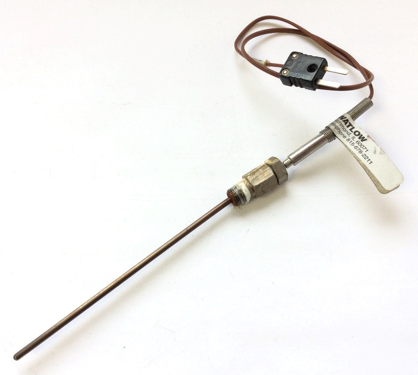 Used Watlow AFGD0TF060UJ030 Thermocouple Stainless Steel Type J, 6", 1/8" Dia, 1200øC