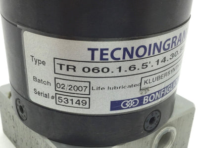 Used Bonfiglioli TR 060.1.6.5'.14.30.50.70.S1 Precision Planetary Gearbox, Ratio 6:1