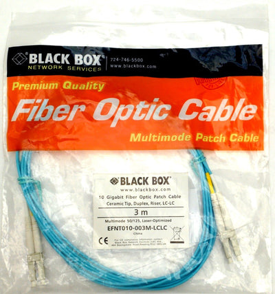 New Black Box EFNT010-003M-LCLC Fiber Optic Cable, 50-Micron, 10GB-Ethernet, 3m