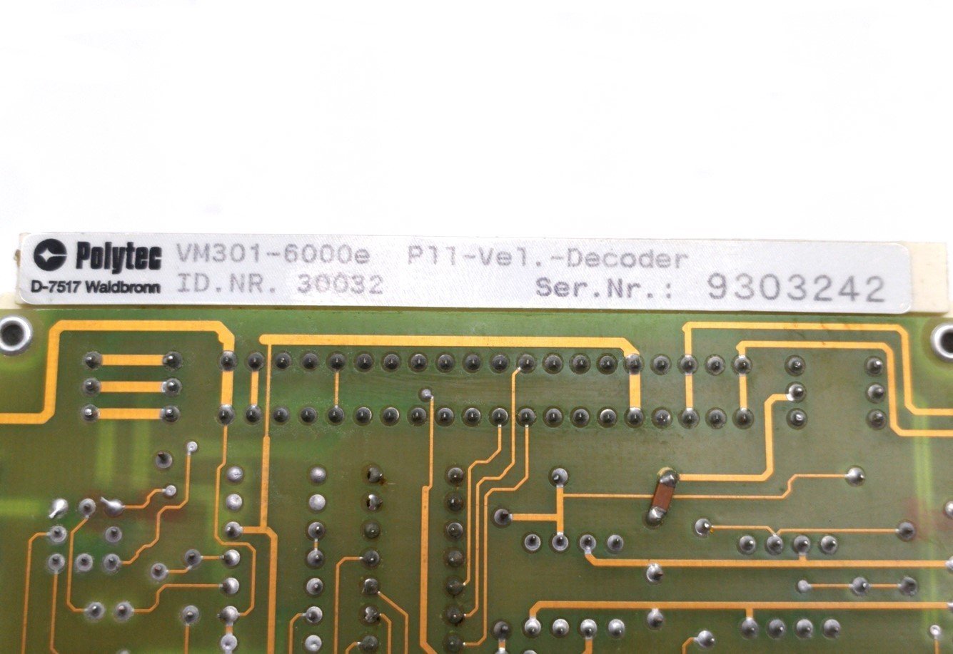 Used Polytec VM301-6000e Laser Vibrometer PLL Velocity Decoder Board, OVD-01