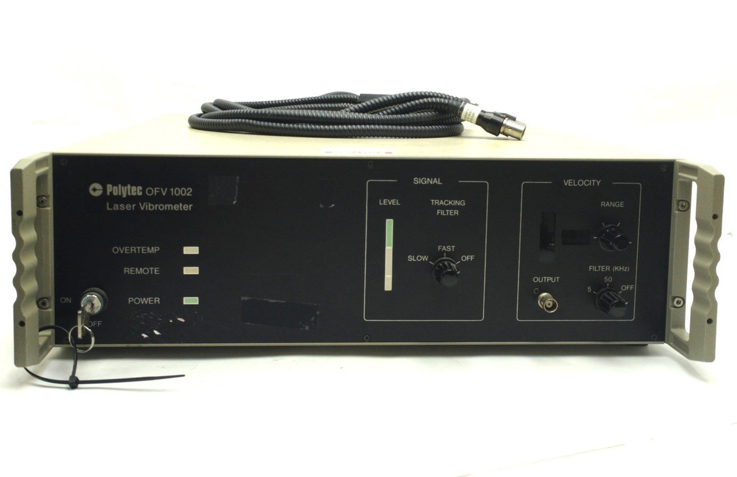 Used Polytec OFV-1002 Laser Vibrometer Controller, x2 Laser Outputs, 5-1000mm/s/v