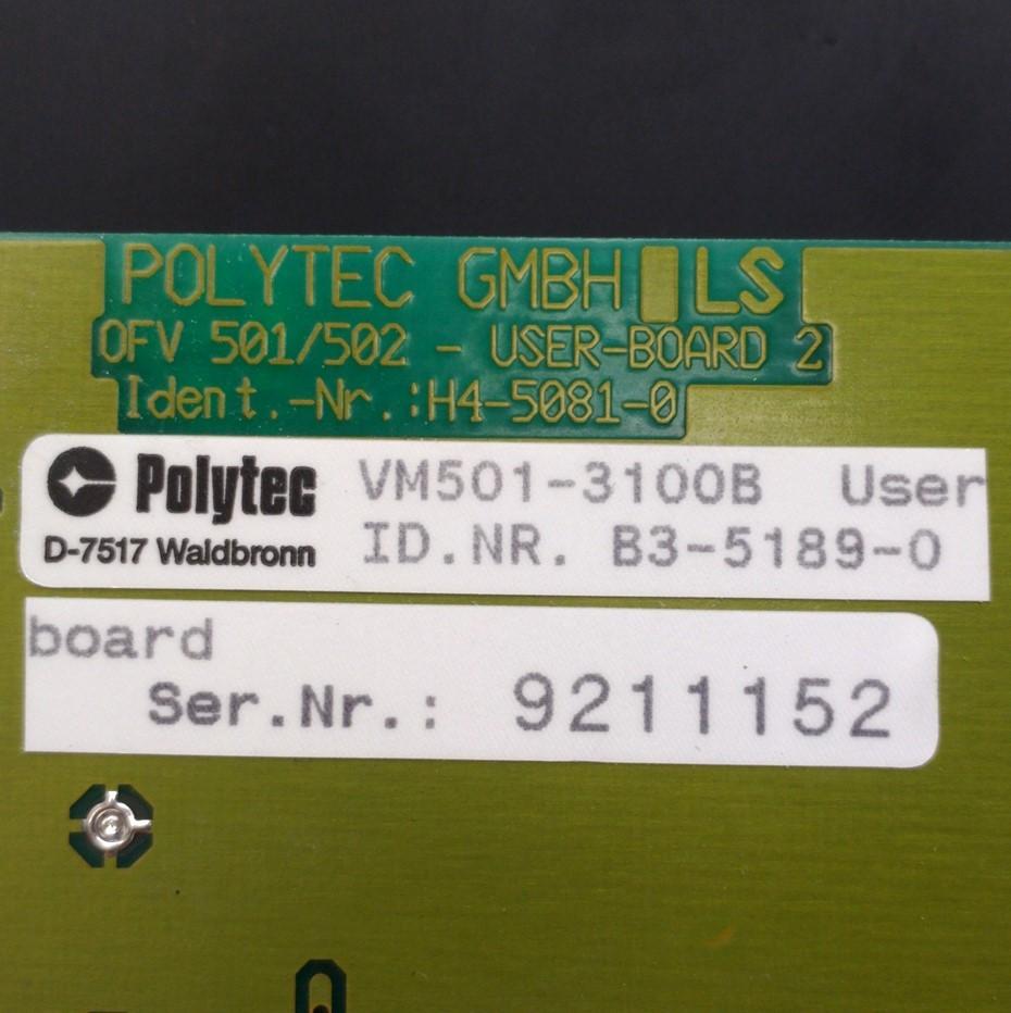 Used Polytec VM501-3100B User Interface Board 15-Pin D-Sub LED Indicator For OFV-501