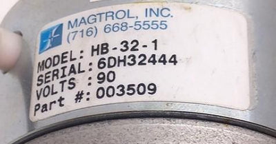 Used Magtrol HB-32-1 Hysteresis Brake, 90 Volts, Shaft: 0.25", Min. Torque: 32 oz-in