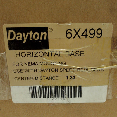 New Dayton 6X499 Speed Reducer Horizontal Base, Worm 1.33", Bolt? .34, 5.63 x 5.63"