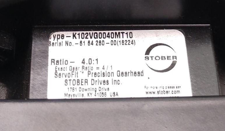 Used Stober K102VG0040MT10 ServoFit Precision Gearhead, 4.0:1 Ratio, Max Torque: 42Nm