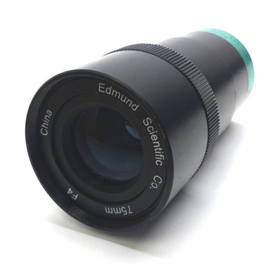 Used Edmund Scientific 46091 Double Gauss Lens, 75mm FL, Aperture F4, C-Mount