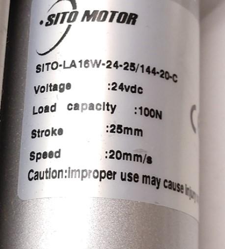 Used SITO MOTOR SITO-LA16W-24-25/144-20-C Linear Actuator, 20mm/s Speed, 25mm Stroke