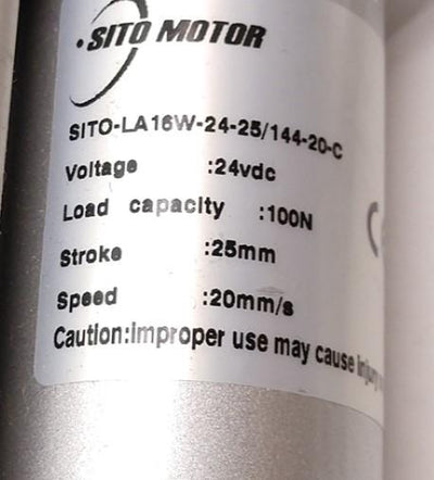 Used SITO MOTOR SITO-LA16W-24-25/144-20-C Linear Actuator, 20mm/s Speed, 25mm Stroke