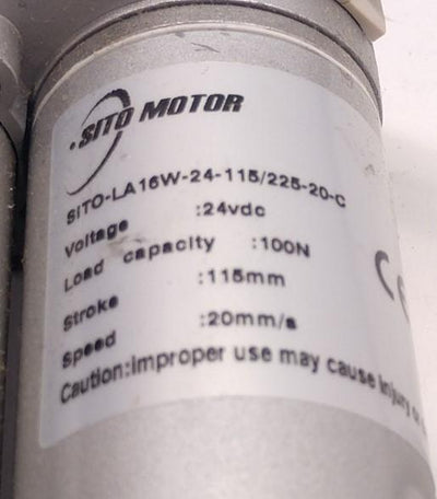 Used SITO MOTOR SITO-LA16W-24-115/225-20-C Linear Actuator 115mm Stroke, 20mm/s Speed