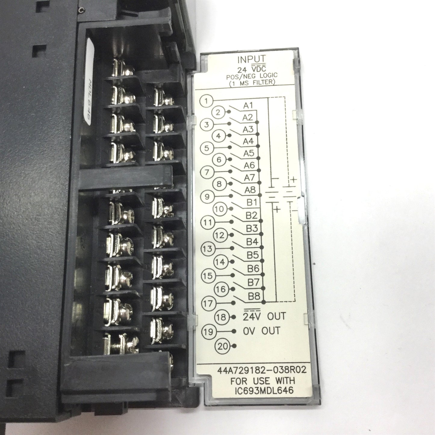 Used GE Fanuc IC693MDL646C Input Module Series 90-30, 24VDC 16PT, Pos/Neg Fast