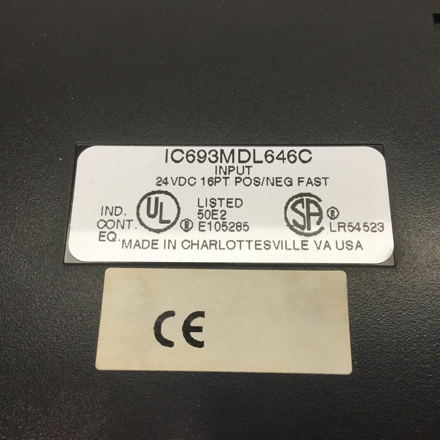 Used GE Fanuc IC693MDL646C Input Module Series 90-30, 24VDC 16PT, Pos/Neg Fast