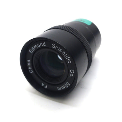 Used Edmund Scientific A54-690 Double Gauss Lens, 50mm FL, Aperture F4-18, C-Mount