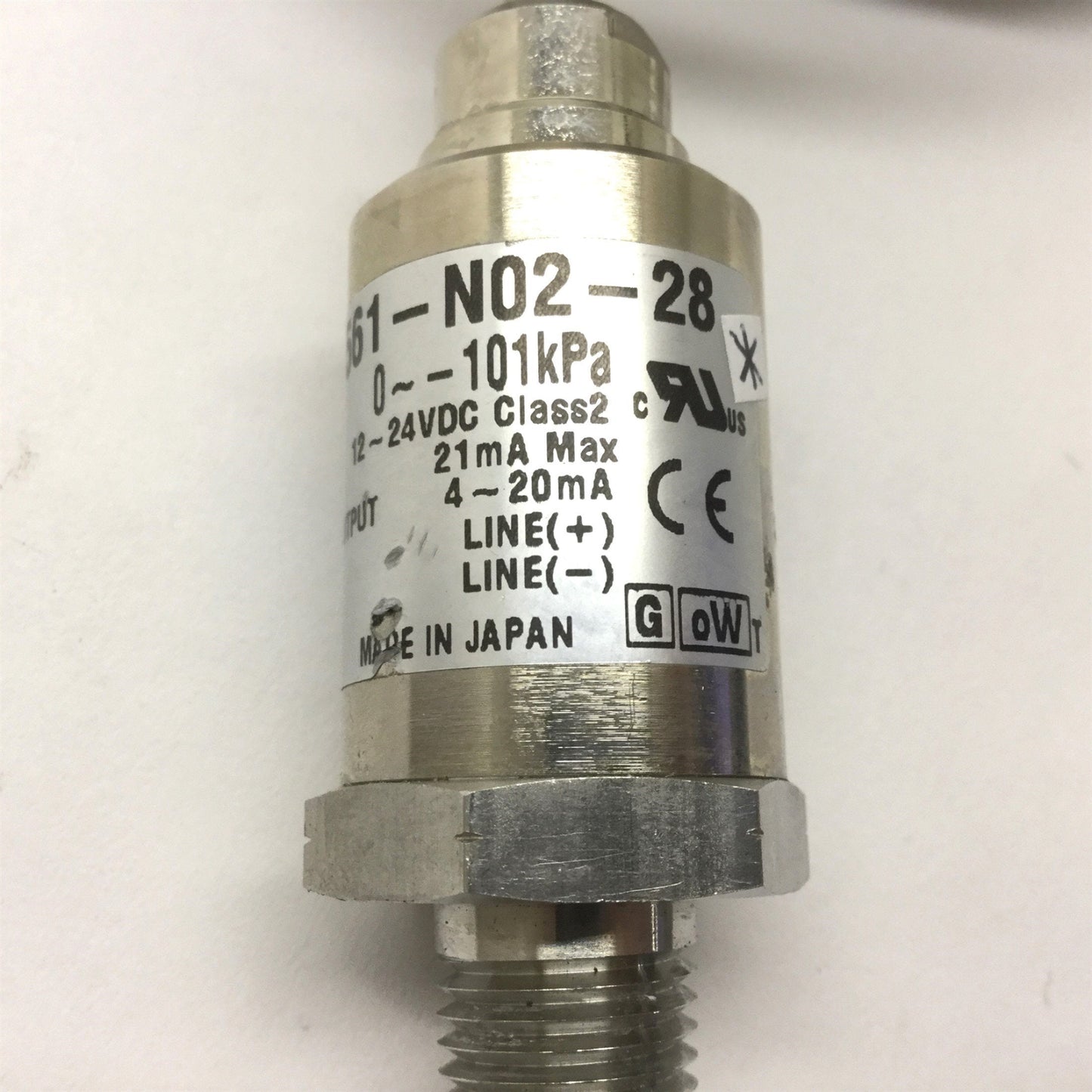 Used SMC PSE561-N02-28 Vacuum Pressure Sensor, Range: 0 to -101kPa, Supply: 12-24VDC