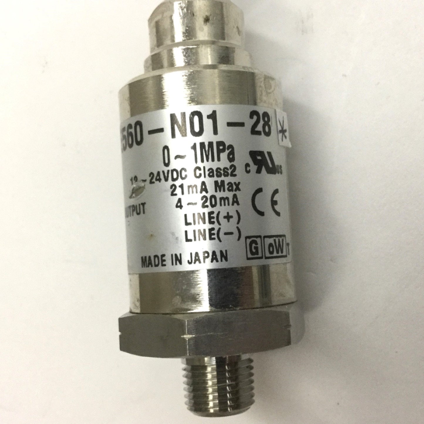 Used SMC PSE560-N01-28 Pressure Sensor Fluid Switch, 0-1MPa, Supply: 12-24VDC 21mA