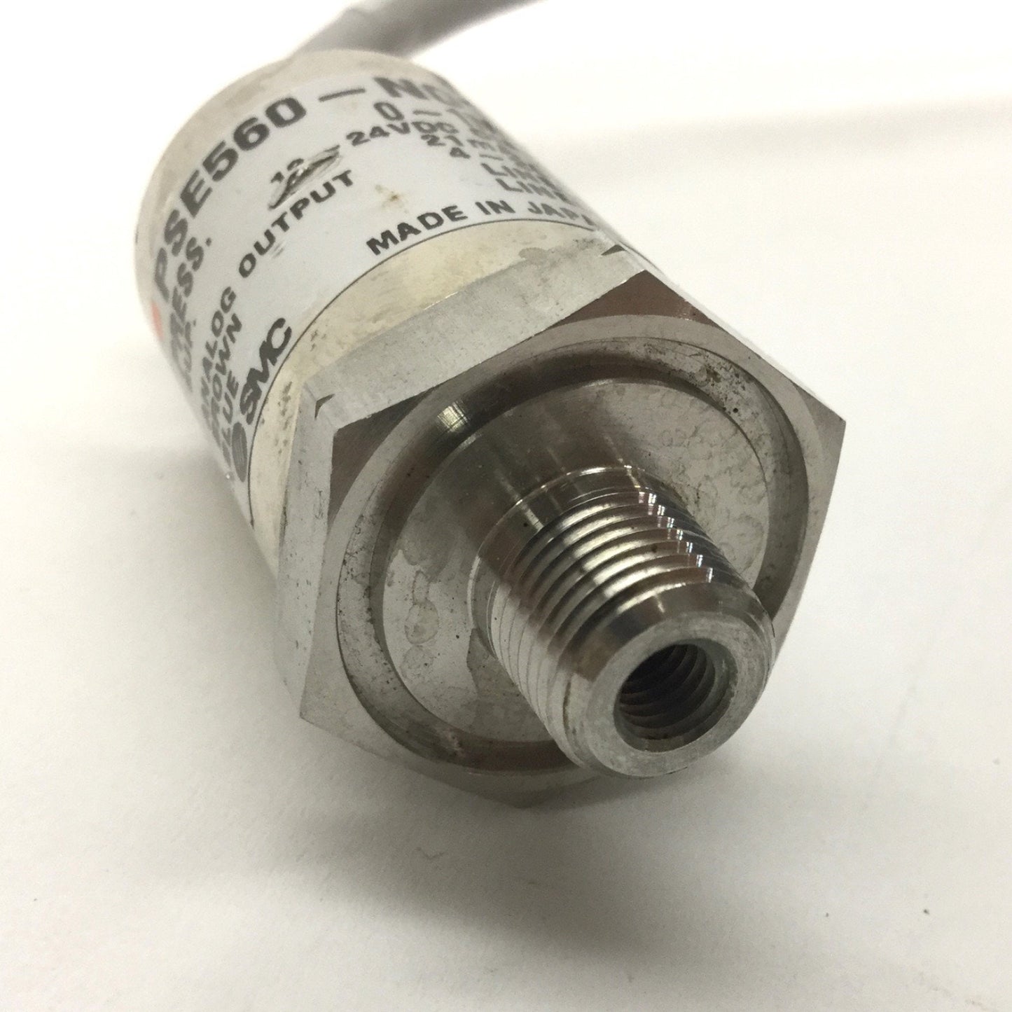 Used SMC PSE560-N01-28 Pressure Sensor Fluid Switch, 0-1MPa, Supply: 12-24VDC 21mA