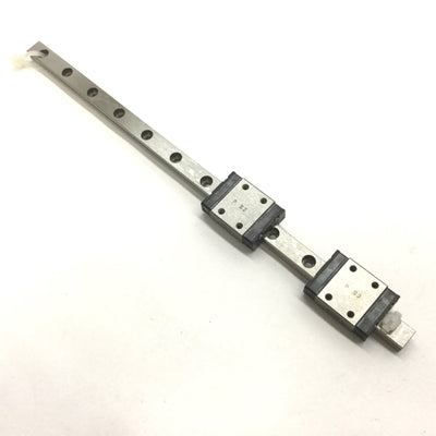 Used IKO LWL7B 180mm Linear Rail, With 2 Slides, 7mm Rail Width, 5mm Rail Height