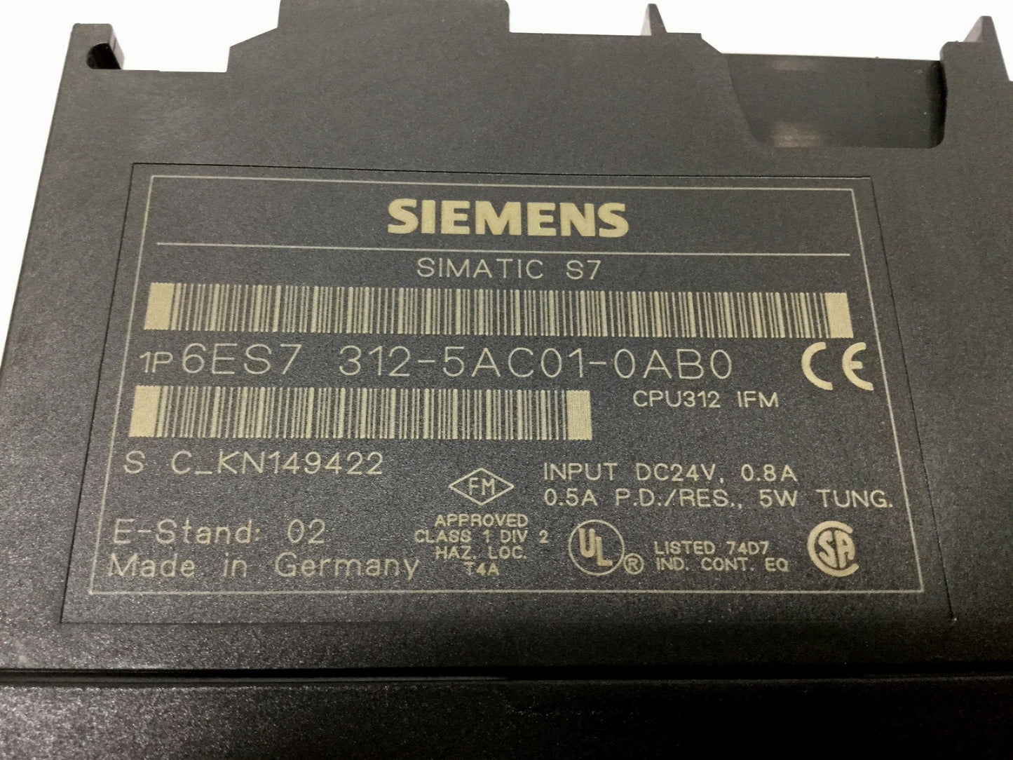 Used Siemens 6ES7 312-5AC01-0AB0 CPU312 Simatic PLC Central Processing Unit 10/6 I/O