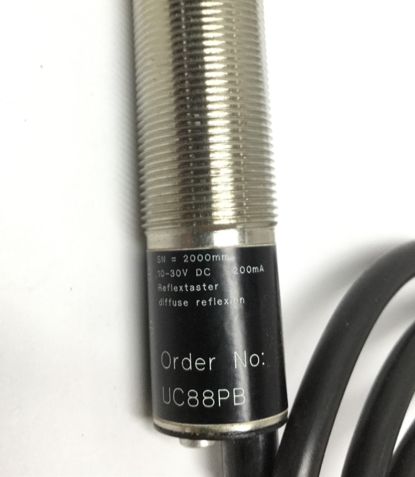 Used Wenglor UC88PB Photoelectric Through-Beam Fiber Optic Sensor, 2m Range, 10-30VDC