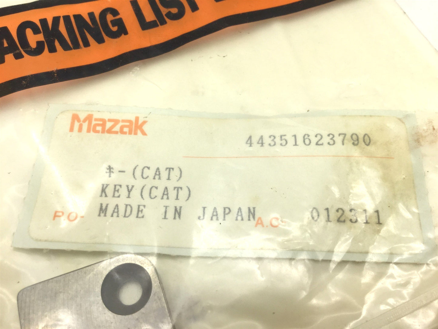 New Mazak 44351623790 KEY, Overall Dimensions: 25mm x 25mm x 5mm, CNC Machinery