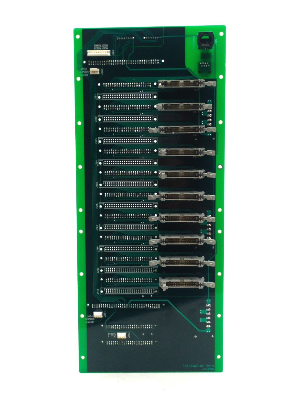 Used Dynatronix 138-0437-00 Rev. A PLC Backplane / I/O Board, 14-Slot