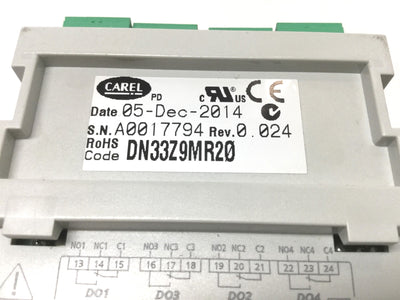 Used Carel DN33Z9MR20, IR33 DIN Universal Temperature Controller, 4-Relay, 24V AC/DC