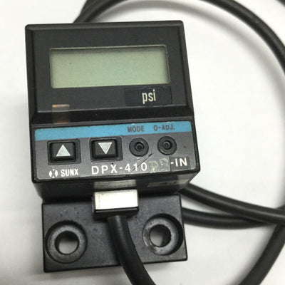 Used Sunx DPX-410PB-IN Digital Pressure Sensor Switch PNP, 0-150psi, 12-24VDC, 1/8NPT